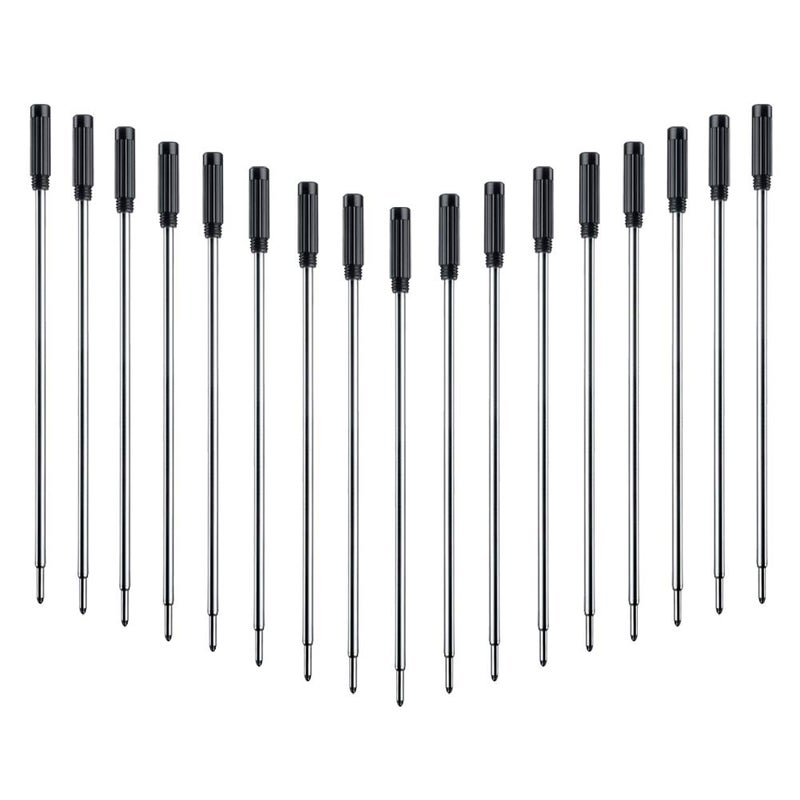 DunBong Black Ink Refill Pack of 5, Replaceable Ballpoint Pen Refills, Medium Point Metal Refill (Black) - Image 4